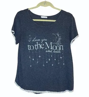 Moonchild Gray I Love You T-Shirt Size Large thumbnail 1