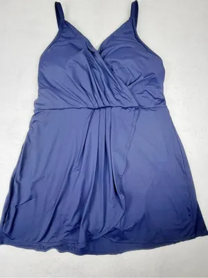 Lands’ End‎ Navy Swim Dress One Piece Tummy Control Swimsuit XL thumbnail 1