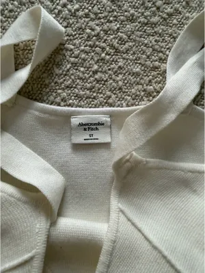 Abercrombie White Knit Midi Dress thumbnail 6