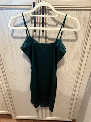 Windsor Dress Mini Emerald Green Satin thumbnail 2