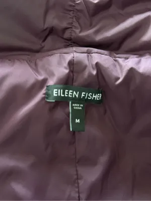 Eileen Fisher Down Puffer Vest High Collar in Plum Size Medium thumbnail 4