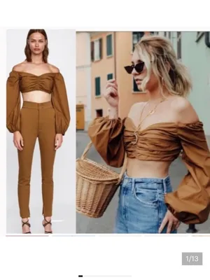 Zara Studio Collection Draped Crop Top thumbnail 2