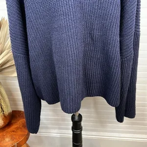 Topshop Drop shoulder Pullover Mock Neck Oversized Sweater Blue Size L US 12 thumbnail 7