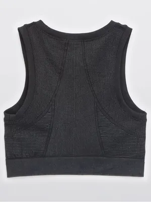 Aerie Offline Seamless Longline Sports Bra Washed‎ Black thumbnail 5