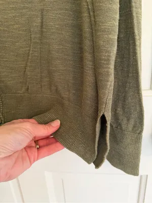 Premise Linen Rayon Olive Green Button Front Cardigan‎ Sweater L thumbnail 4