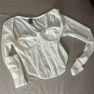 Shein‎ Elegant White Lace Corset Top Size XS thumbnail 1