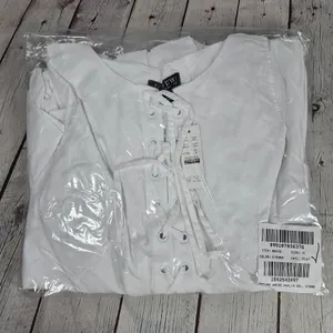 J. Crew Tiered lace-up mini dress‎ in cotton poplin White M BR462 thumbnail 10