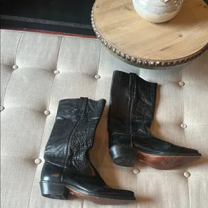FRYE True Vintage Black Label | Original Black Billy Pull On Deco Stitch Boots thumbnail 9