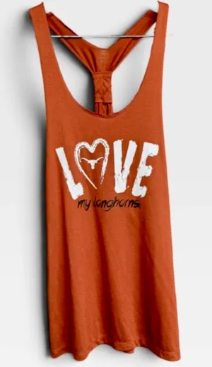 NWT Love My Longhorns Burnt Orange Tank Sz L thumbnail 1