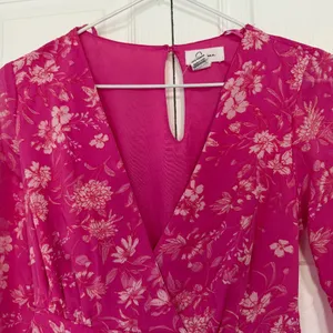 Hot Pink Floral Long Sleeve Mini Dress XS thumbnail 5