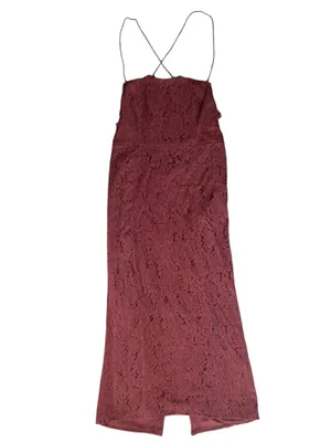 Anthropologie BHLDN Fame and Partners Women’s Rain Column Lace Midi Dress Maroon thumbnail 11