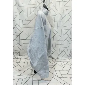 Nuvo‎ Cropped Quarter-Zip Sweatshirt High Collar Embroidered Gray Womens Size M thumbnail 5