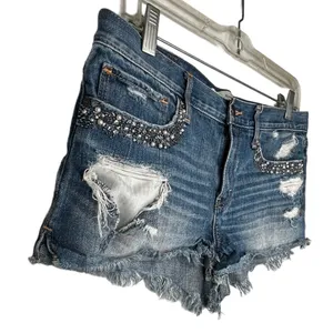Abercrombie Beaded Destroyed‎ Jean Shorts thumbnail 3
