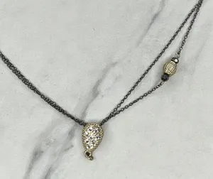 Chico's Double Strand Long Beaded Chain Link Necklace thumbnail 6