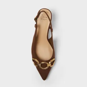 A New Day Tabitha Oversized Chain Sling Back Heels with Memory Foam Insole thumbnail 3