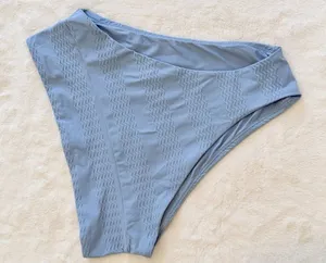 NWT Aerie Light Blue High Cut Cheeky Bikini Bottom - Size: Large thumbnail 1