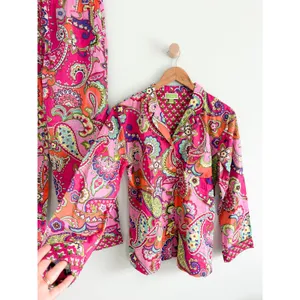 Vera Bradley | 2-Piece Cotton Pajama Set Pink Paisley Button Up | Sz S thumbnail 3