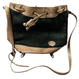 Liz Claiborne black and tan leather crossbody handbag in GUC thumbnail 1