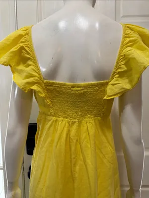 Farm Rio x Anthropologie Yellow Cotton Keyhole Midi Dress Size Small $198 thumbnail 11