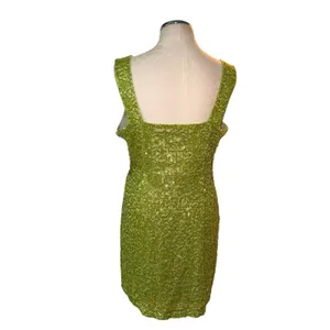 Marc New York Andrew Marc Lime Green Sequin Mini Dress Women's Size 14 NWT thumbnail 3