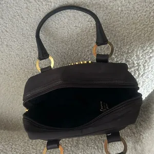 Moschino Vintage Signature Top Handle Satchel Mini Bag Brown Nylon thumbnail 9