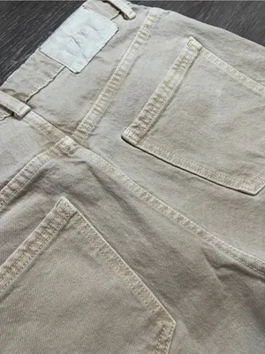 ZARA Z1975 Beige High Rise Mom Fit Ankle Straight Leg Jeans Size 6 thumbnail 7