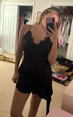 Black Satin ZARA Dress/romper thumbnail 1