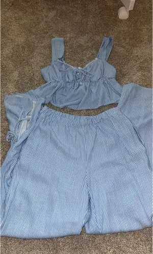 Sienna Sky Blue & White Striped Set thumbnail 1