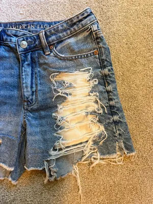 American Eagle Highest Rise Baggy Distressed Shorts thumbnail 3