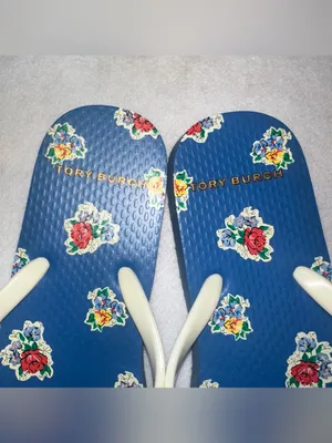Tory Burch Floral Flip Flop Thong Sandal Women Size 5 Classic Flowers thumbnail 4