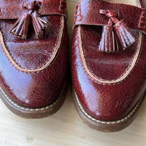 J. Crew Biella Crackled red tassle Loafers size 8.5 thumbnail 3