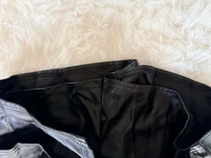 Blue Blush Black Faux Leather Wrap Skort thumbnail 3