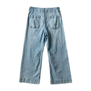 Maeve Anthropologie The Colette Crop Wide Leg High Rise Jeans Light Wash Size 31 thumbnail 4