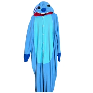 Disney Stitch Adult Size XL Costume Kigurumi Pajamas Blue Hututu‎ Fleece thumbnail 2
