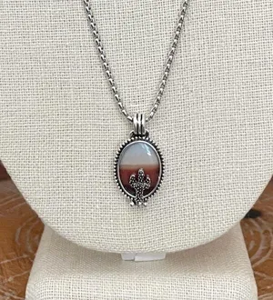 Saguaro Cactus Ombre Desert Necklace Silver thumbnail 3