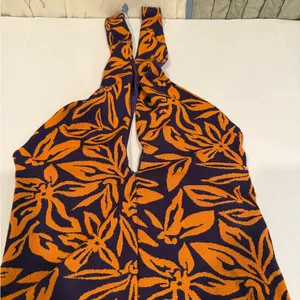 Zara Purple and Orange Floral One-Piece Swimsuit thumbnail 5