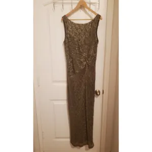 Calvin Klein Women's Faux-Wrap Metallic Dress Black/Gold 14 thumbnail 4