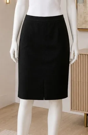 Michael Kors Womens Pencil Skirt Black Back Vent Solid Stretch 6 thumbnail 1