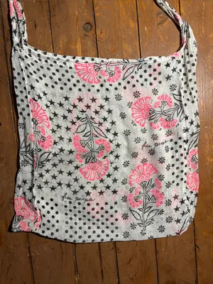 Free People lightweight, reusable cotton-gauze boho tote bag thumbnail 2
