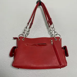 Y2K Red Western Shoulder Bag Vegan Leather Chunky Studded Country Cowgirl Boho thumbnail 2