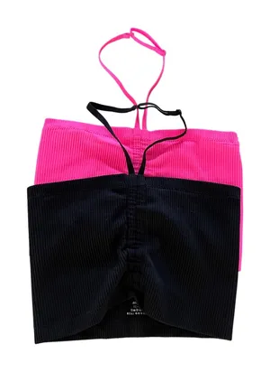 Aerie Halter Tube Top Womens Small Black Pink Y2K Neon Ribbed 2 Pack Bundle thumbnail 1