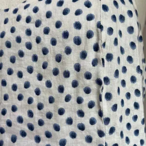 H&M Linen Blend Polka Dot Blouse White Lightweight‎ Summer Casual Chic Sz L thumbnail 5