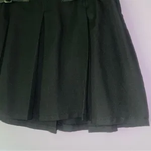 Hot Topic XS Mini Skirt Black Pleated Buckle thumbnail 3
