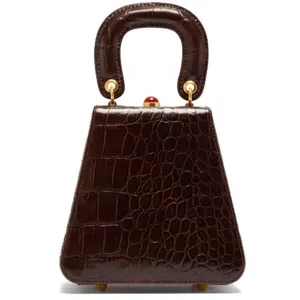 💕STAUD💕 Kenny Bag Brown Crocodile Embossed thumbnail 10