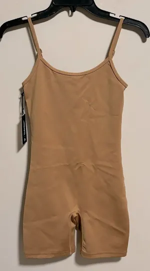 NWT TNA Aritzia TnaGLOSS™ Rhythm 7" Romper in Caramelized Brown- Size Small thumbnail 1