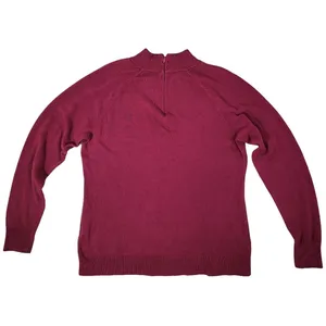 Covington Women's Burgundy Mock Neck 1/4 Zip Long Sleeve Sweater‎ XL Acrylic thumbnail 3