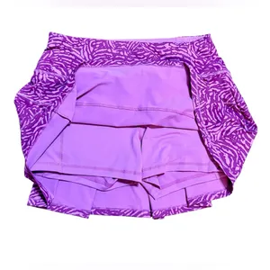 Purple & Pink Animal Print‎ Athletic Skort Built-in Shorts Size 8 thumbnail 4