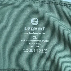 Leg End green high waisted‎ side pocket athletic active stretch leggings XL thumbnail 5