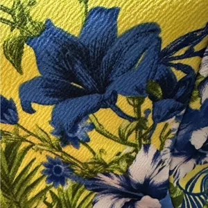 152 Vintage Shop |NWOT USA Yellow Tropical Floral Open Back Bodycon Dress (sz M) thumbnail 7