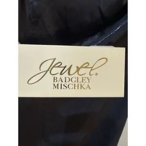 Belle by Badgley Mischka crepe halter column gown Tuxedo Collar Size 6 thumbnail 3